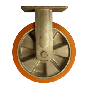 AU200B/F Fixed Castor 200mm Aluminium Wheel, Polyurethane Tread.