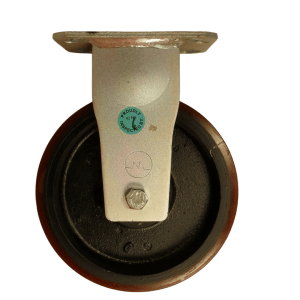 US20050B/F Fixed Castor 200mm x 50mm Cast Iron Wheel Polyurethane Tread.