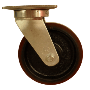 US20050B/P Swivel Plate Castor  200mm x 50mm Cast Iron Wheel Polyurethane Tread.