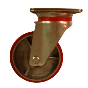 UC150B/P Swivel Plate Castor 150mm Cast Iron Wheel, Polyurethane Tread.