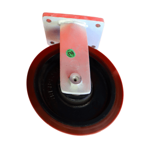 US25075B/F Fixed Castor 250mm x 75mm Cast Iron Wheel Polyurethane Tread.