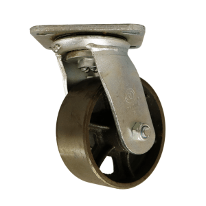 CI125R/P Swivel Plate Castor 125mm Cast Iron Wheel.