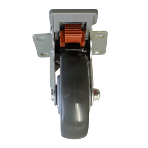 LP100B/PB Swivel Plate Castor 100mm thermoplastic rubber wheel, polypropylene rim, Braked.
