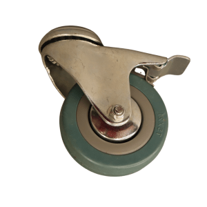 LR75P/HB Bolt Hole Swivel Braked Castor 75mm thermoplastic rubber wheel, polypropylene rim