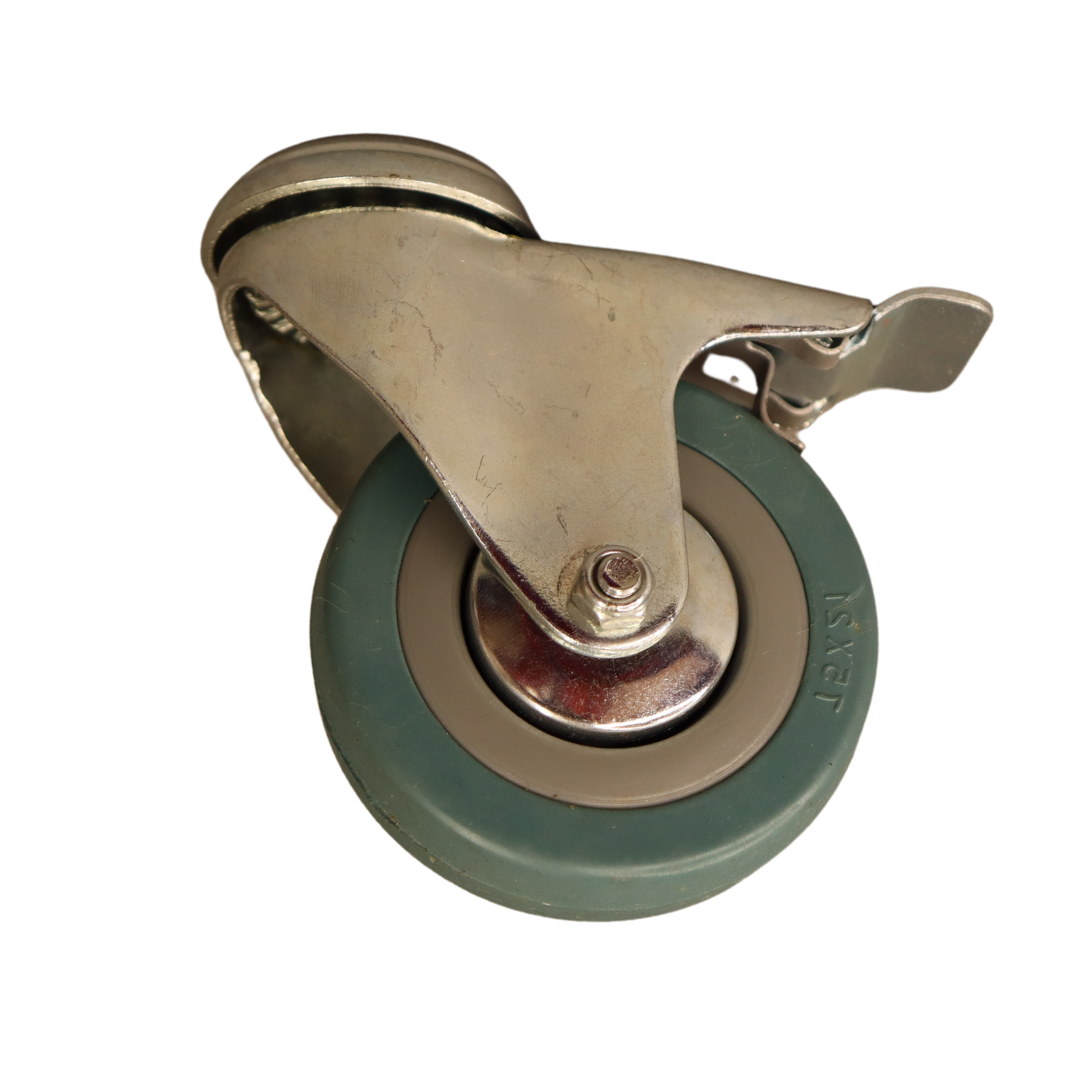 LR75P/HB Bolt Hole Swivel Braked Castor 75mm thermoplastic rubber wheel, polypropylene rim