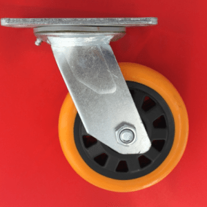 PU125B/P Swivel Plate Castor 125mm Polyurethane Tread, Plastic Wheel