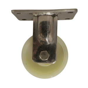 SHN100P/F Fixed Stainless Steel Castor 100mm Nylon Wheel. (Heavy Duty)
