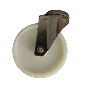 SN125P/H Bolt Hole Stainless Steel Swivel Castor 125mm Nylon Wheel.