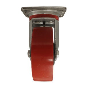 UC125B/P Swivel Plate Castor 125mm Cast Iron Wheel, Polyurethane Tread.