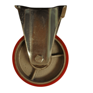 UC150B/F Fixed Castor 150mm Cast Iron Wheel, Polyurethane Tread.