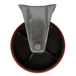 UC200B/F Fixed Castor 200mm Cast Iron Wheel, Polyurethane Tread.