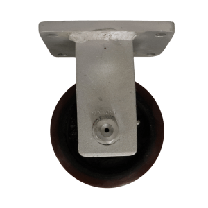 US15075B/F Fixed Castor 150mm x 75mm Cast Iron Wheel Polyurethane Tread.