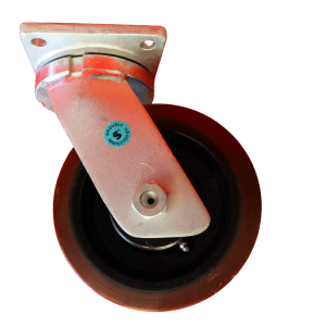 US20075B/P Swivel Plate Castor 200mm x 75mm Cast Iron Wheel, Polyurethane Tread.