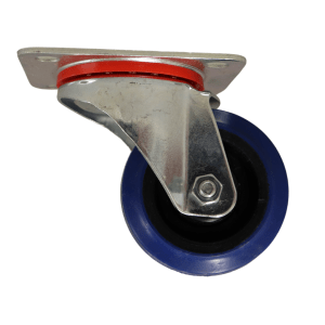 WB80P/P Swivel Plate Castor 80mm Blue Elastic Rubber Wheel.