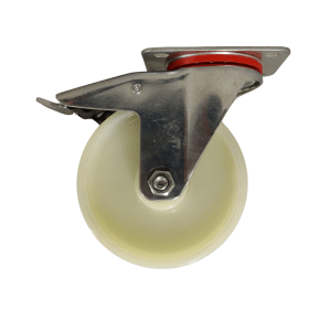WN125P/PB Swivel Plate Castor 125mm Nylon Wheel, Braked.