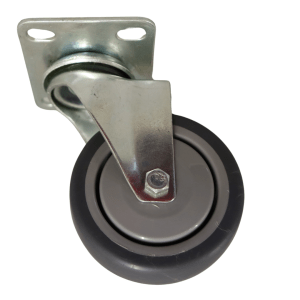 WR100B/P Swivel Plate Castor 100mm thermoplastic rubber wheel, polypropylene rim