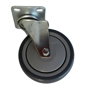 WR125B/P Swivel Plate Castor 125mm thermoplastic rubber wheel, polypropylene rim.