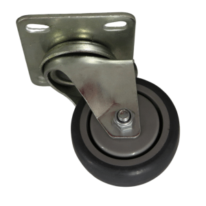 WR75B/P Swivel Plate Castor 75mm thermoplastic rubber wheel, polypropylene rim.