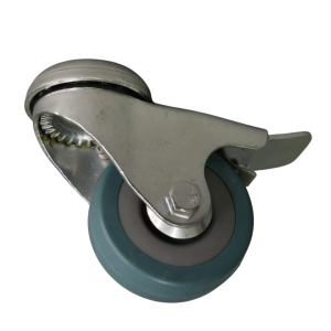 LR50P/HB Bolt Hole Swivel Braked Castor 50mm thermoplastic rubber wheel, polypropylene rim